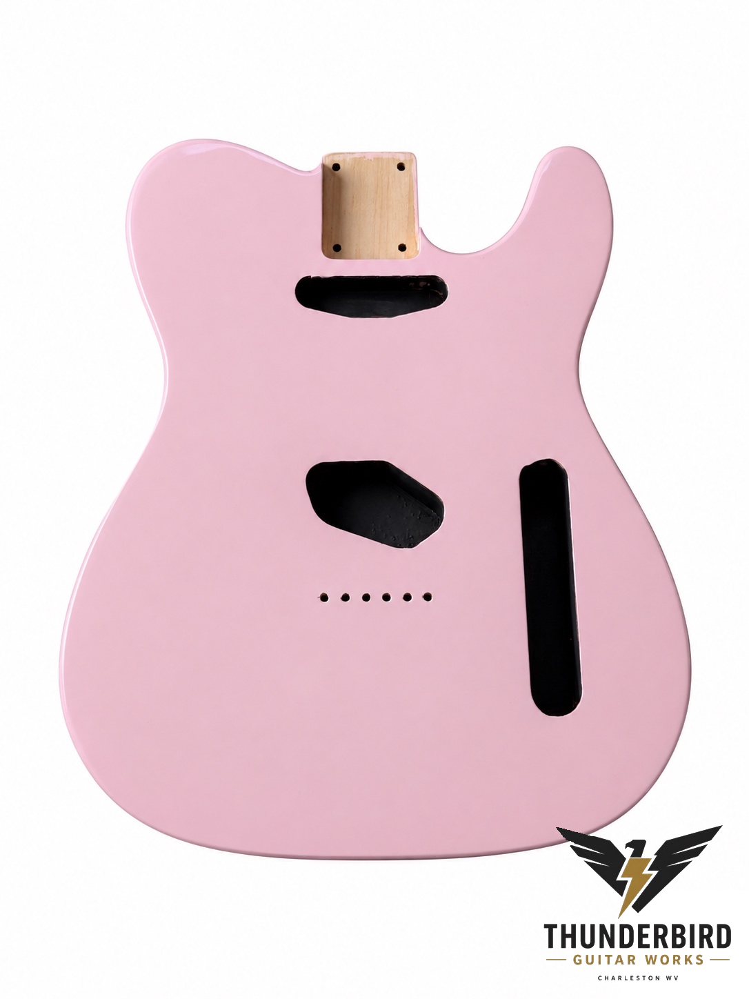 Tele-Style Alder Guitar Body – Shell Pink Gloss Poly Finish, USA Spec