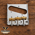 Vintage Style Brass Three Saddle Tele Style Guitar Bridge – Chrome Plated