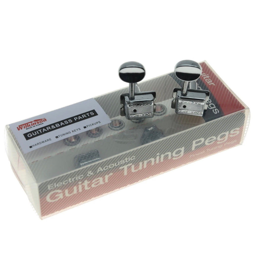 Wilkinson Deluxe vintage guitar tuners, 15:1 ratio, shown in retail packaging