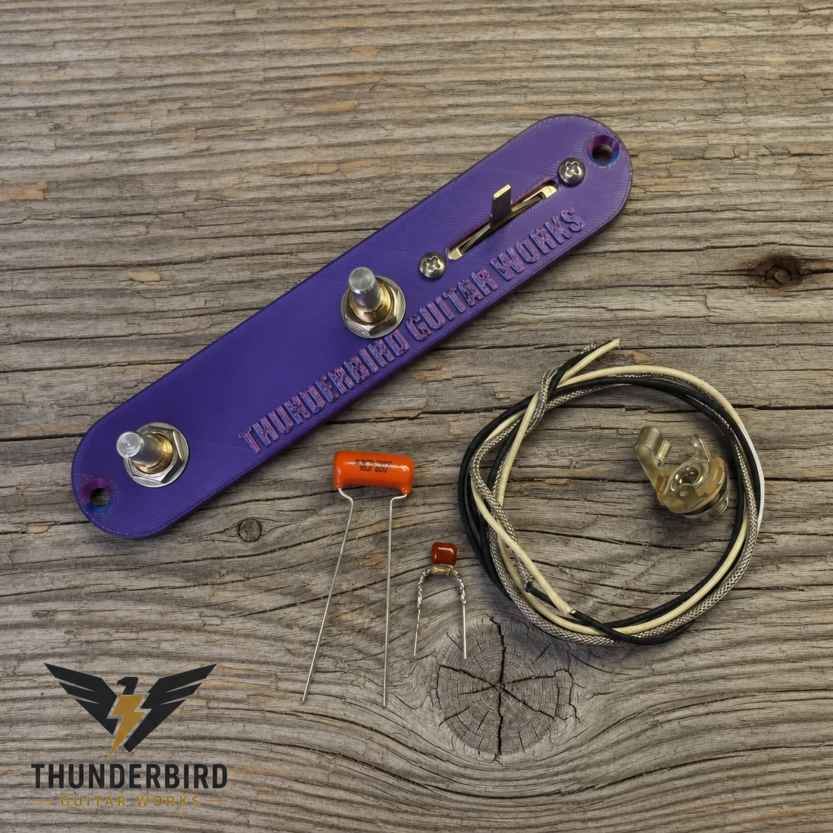 Tele-style 4-way guitar wiring kit with CTS pots and Orange Drop capacitor