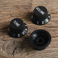 Stratocaster-style volume and tone knob set, 3-piece, 24-spline split-shaft fit
