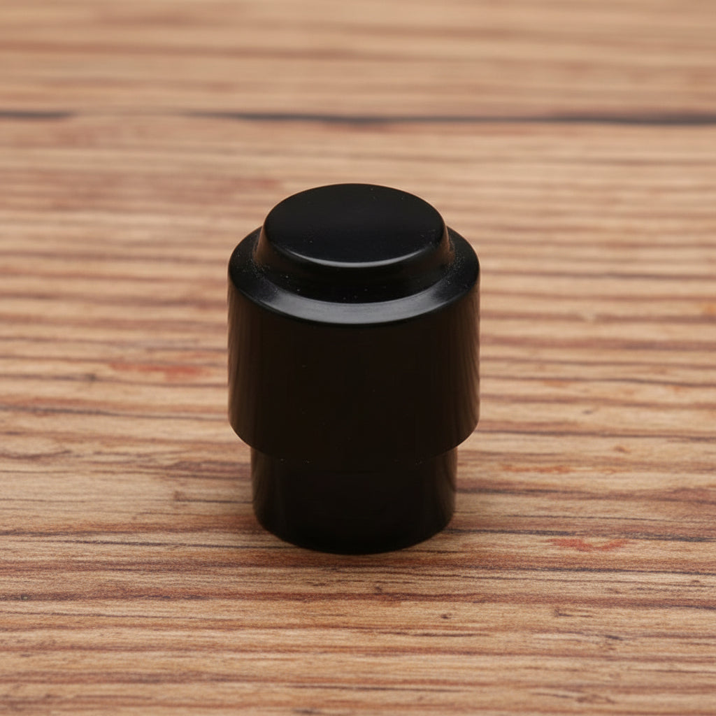 Black push-on Telecaster-style switch tip for CRL and Oak Grigsby blade switches, front view
