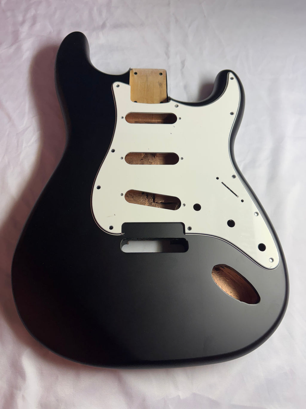 Strat-Style Alder Guitar Body – Black Satin Nitro Finish, USA Spec