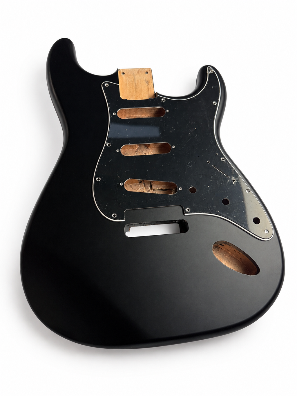 Strat-Style Alder Guitar Body – Black Satin Nitro Finish, USA Spec