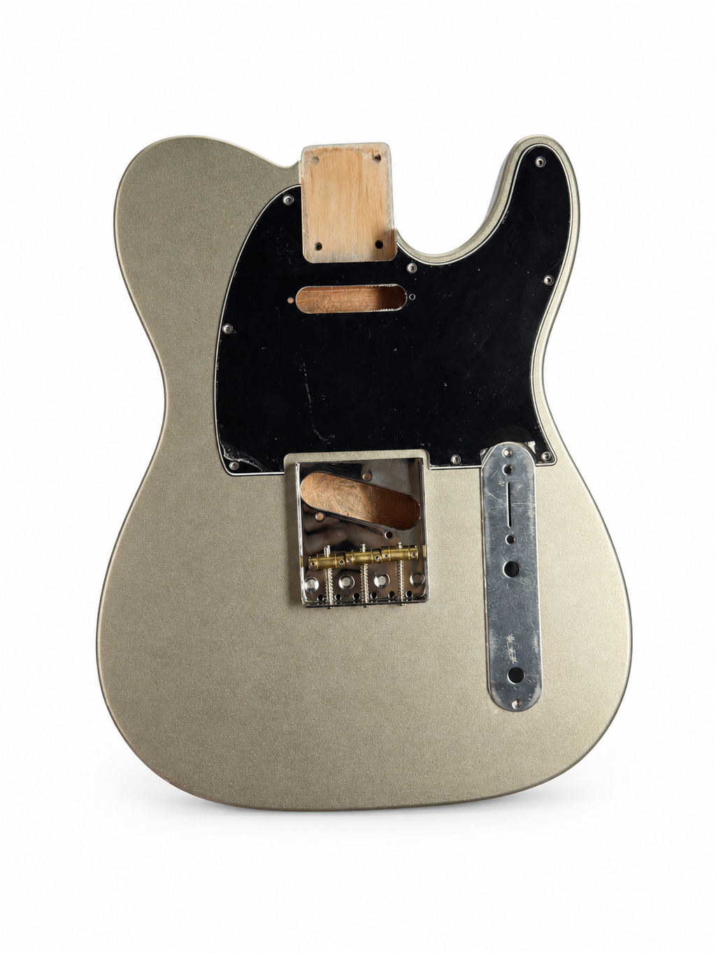 Tele-Style Alder Guitar Body – Metallic Silver Gloss Poly Finish, USA Spec