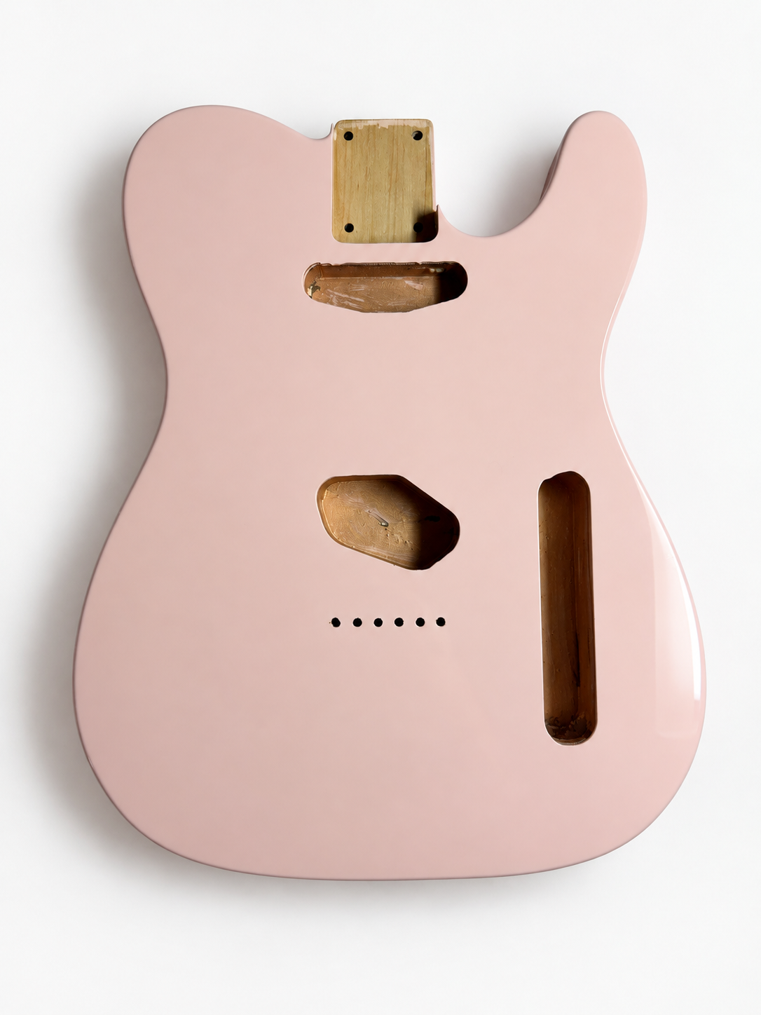 Tele-Style Alder Guitar Body – Shell Pink Gloss Poly Finish, USA Spec