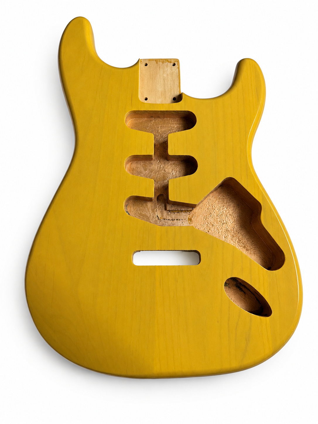 Strat-Style Alder Guitar Body – Transparent Blonde Gloss Poly Finish, USA Spec