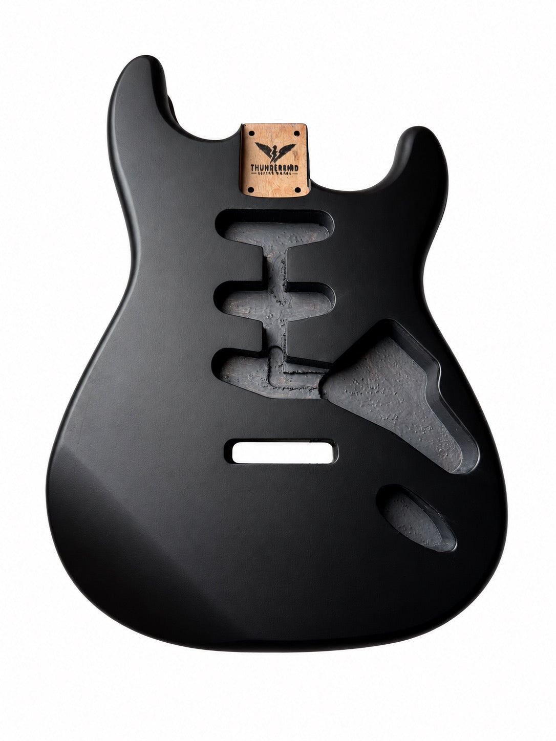 Strat-Style Alder Guitar Body – Black Satin Nitro Finish, USA Spec