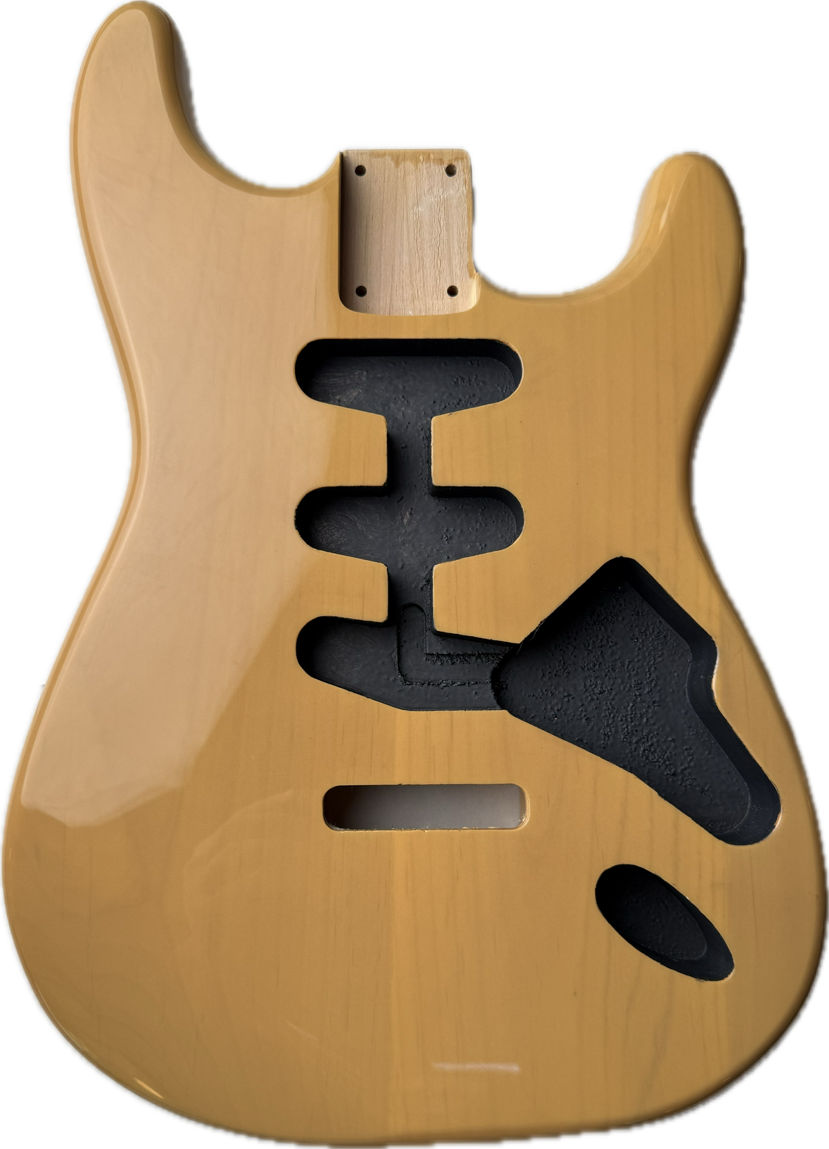 Strat-Style Alder Guitar Body – Transparent Blonde Gloss Poly Finish, USA Spec
