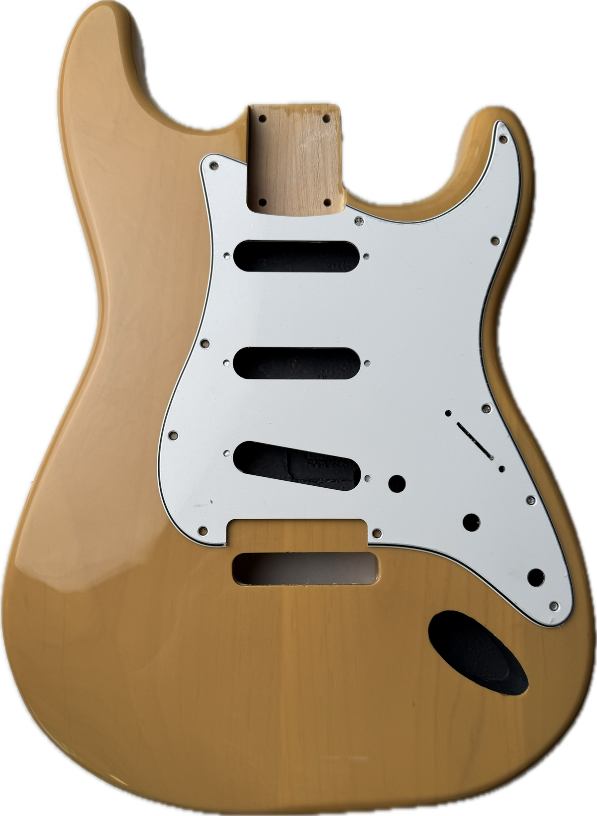 Strat-Style Alder Guitar Body – Transparent Blonde Gloss Poly Finish, USA Spec
