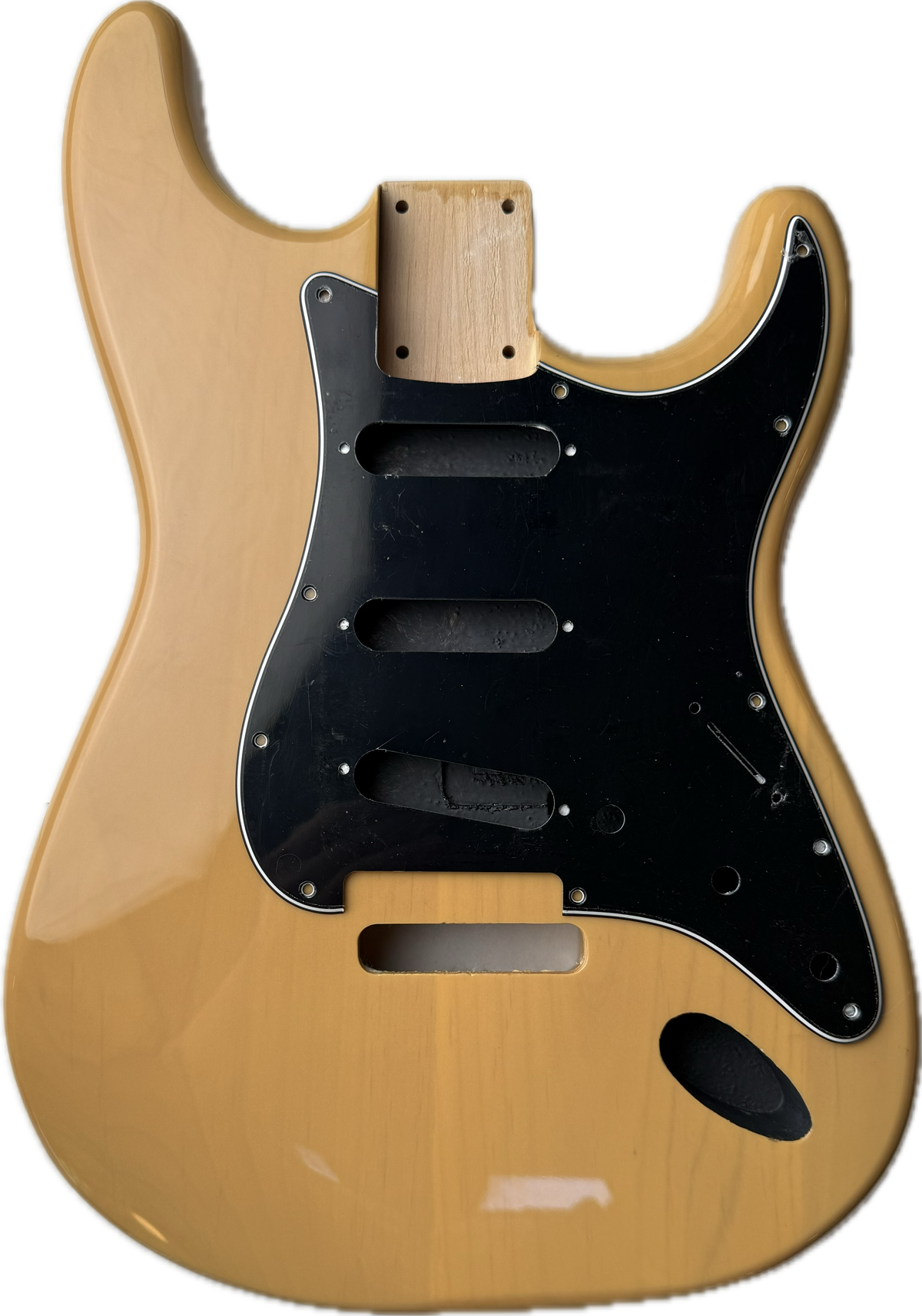 Strat-Style Alder Guitar Body – Transparent Blonde Gloss Poly Finish, USA Spec
